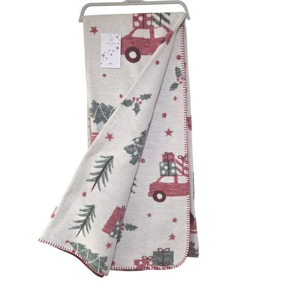 Docofil Christmas Reversible Soft Throw Blanket w/ Cotton 51x67 Made in Portugal - Picture 6 of 12